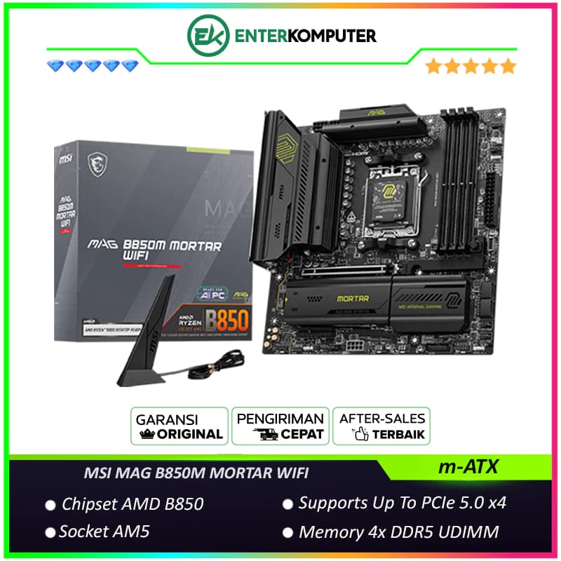 MSI MAG B850M MORTAR WIFI (AM5, AMD B850, DDR5, USB3.2 Type-C, SATA3) - foto 1