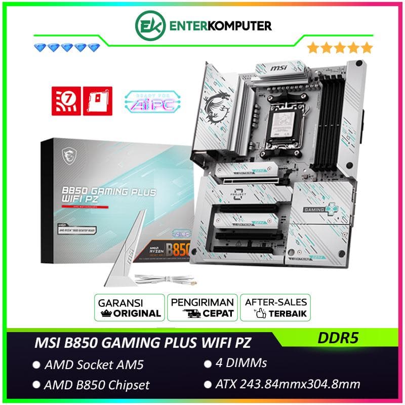 MSI B850 GAMING PLUS WIFI PZ (AM5, AMD B850, DDR5, USB3.2 Type-C, SATA3) - foto 1