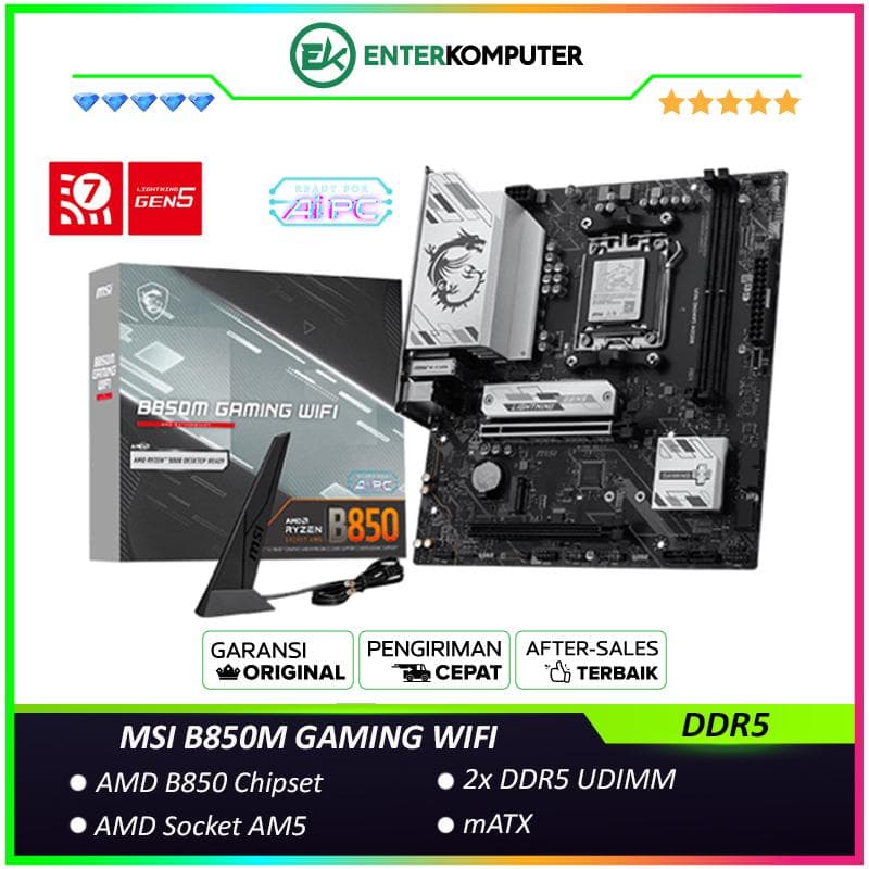 MSI B850M GAMING WIFI (AM5, AMD B850, DDR5, USB3.2 Type-C, SATA3) - foto 1