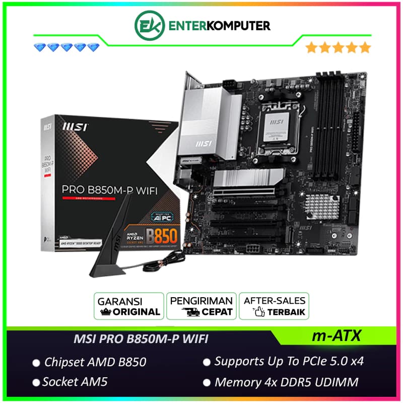 MSI PRO B850M-P WIFI (AM5, AMD B850, DDR5, USB3.2 Type-C, SATA3) - foto 1