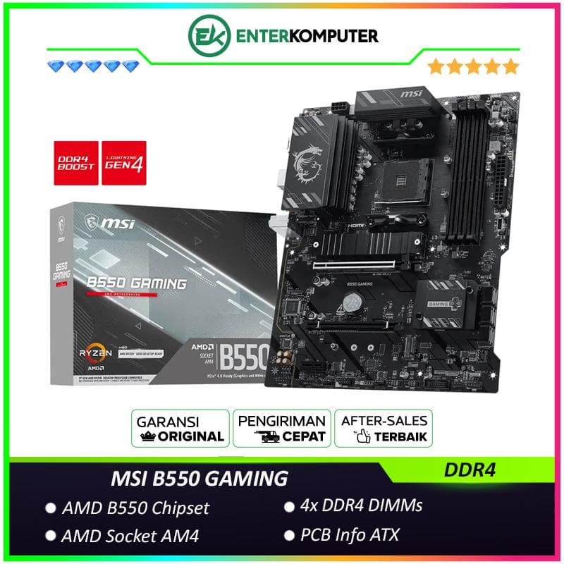MSI B550 GAMING (AM4 AMD Promontory B550 DDR4 USB3.2 Type-C SATA3) - foto 1
