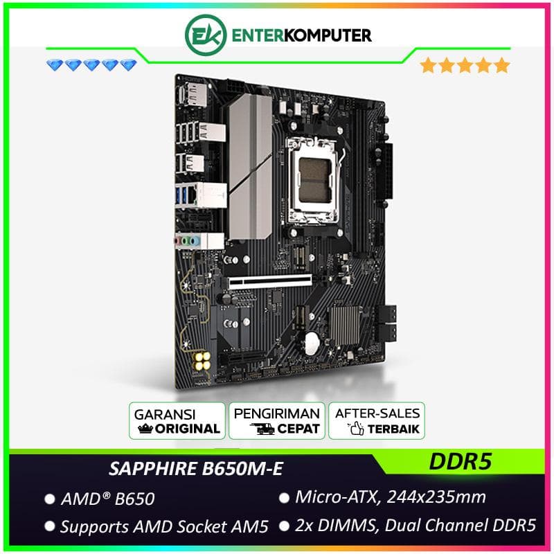 SAPPHIRE B650M-E (AM5, AMD B650, DDR5, USB3.2, SATA3) - foto 1