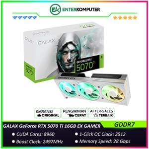 GALAX GeForce RTX 5070 Ti 16GB GDDR7 EX GAMER (1-Click OC) WHITE EDITION - ARGB LIGHTING OVERHAUL - TRIPLE FAN - Garansi 3 Thn - foto 1