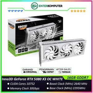 Inno3D GeForce RTX 5080 16GB GDDR7 X3 OC WHITE - Enormous Cooler with TRIPLE FAN - Garansi 3 Thn - foto 1