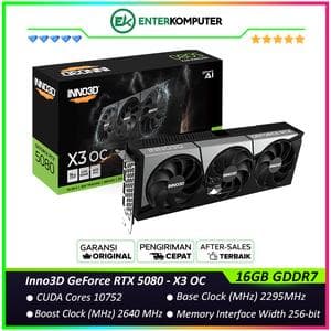 Inno3D GeForce RTX 5080 16GB GDDR7 X3 OC - Enormous Cooler with TRIPLE FAN - Garansi 3 Thn - foto 1