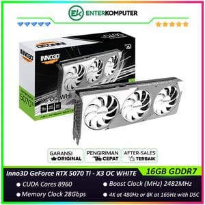 Inno3D GeForce RTX 5070 Ti 16GB GDDR7 X3 OC WHITE - Enormous Cooler with TRIPLE FAN - Garansi 3 Thn - foto 1