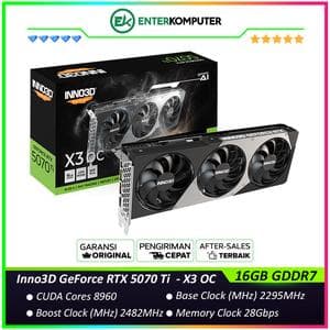 Inno3D GeForce RTX 5070 Ti 16GB GDDR7 X3 OC - Enormous Cooler with TRIPLE FAN - Garansi 3 Thn - foto 1