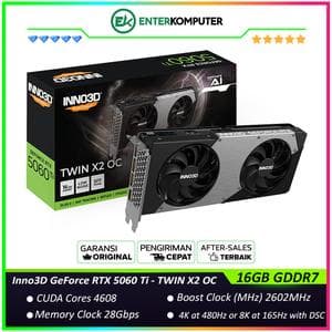 Inno3D GeForce RTX 5060 Ti 16GB GDDR7 TWIN X2 OC - DUAL FAN - Garansi 3 Thn - foto 1