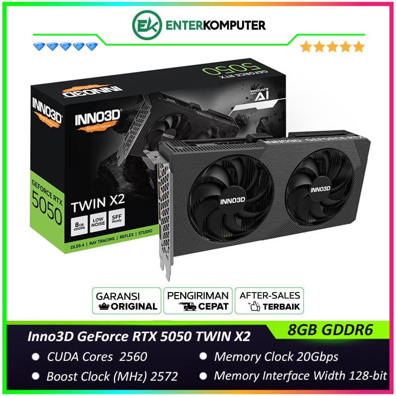Inno3D GeForce RTX 5050 8GB GDDR6 TWIN X2 - DUAL FAN - Garansi 3 Thn - foto 1