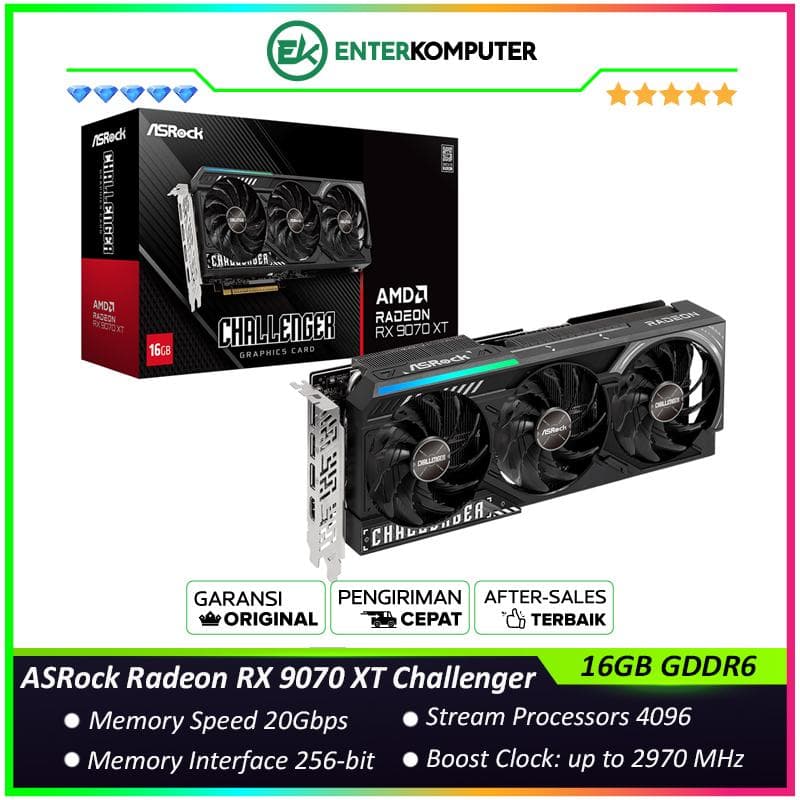 ASRock Radeon RX 9070 XT 16GB GDDR6 Challenger - foto 1