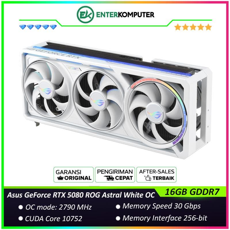 Asus GeForce RTX 5080 16GB GDDR7 ROG Astral White OC Edition - foto 1
