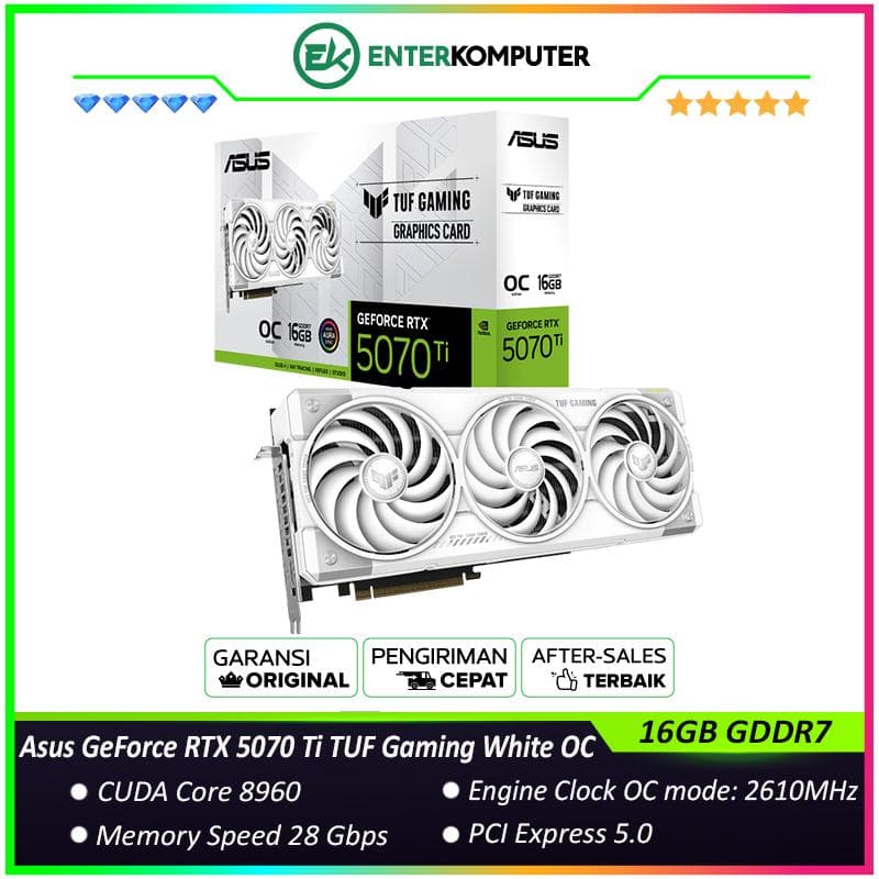 Asus GeForce RTX 5070 Ti 16GB GDDR7 TUF Gaming White OC Edition - foto 1