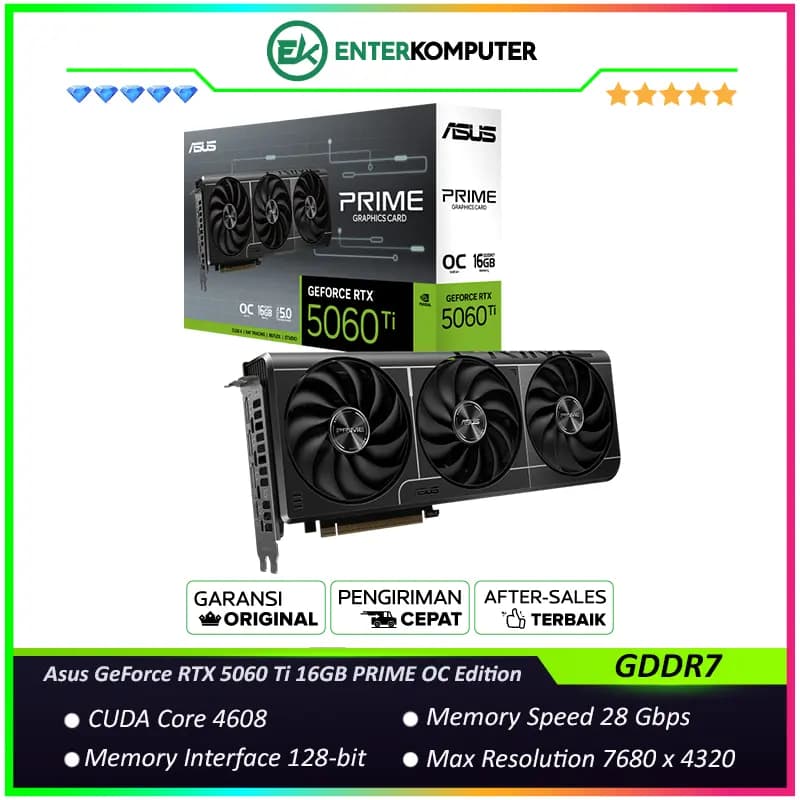 Asus GeForce RTX 5060 Ti 16GB GDDR7 PRIME OC Edition - foto 1