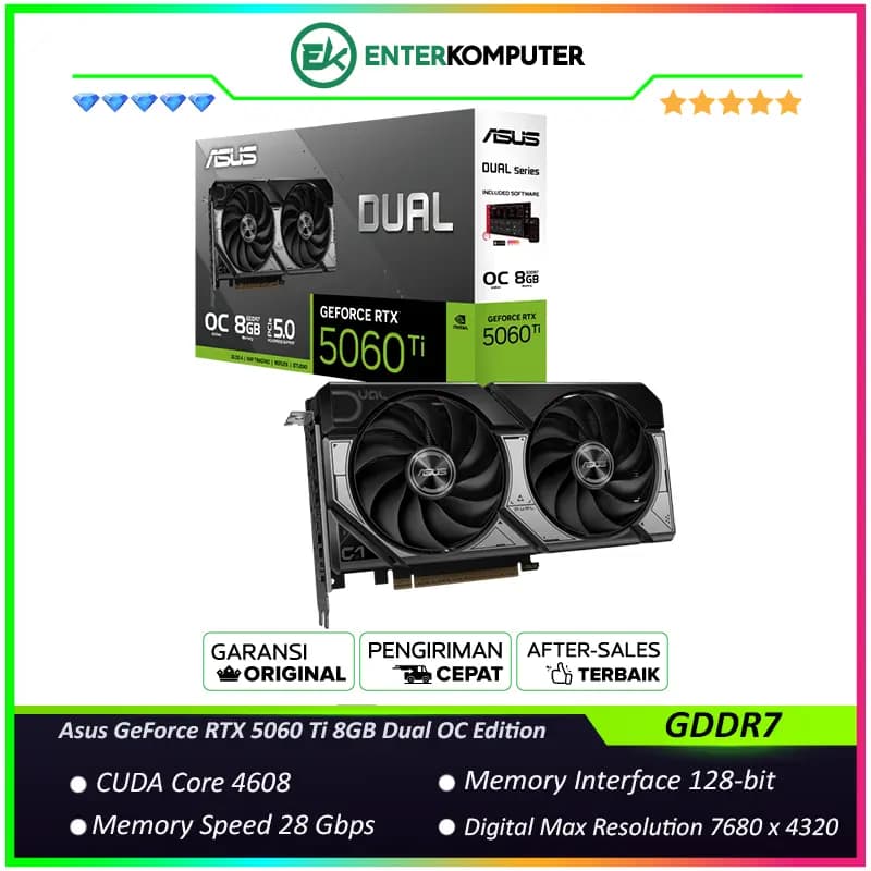Asus GeForce RTX 5060 Ti 8GB GDDR7 Dual OC Edition - foto 1