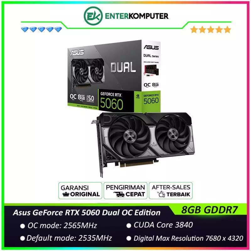 Asus GeForce RTX 5060 8GB GDDR7 Dual OC Edition - foto 1