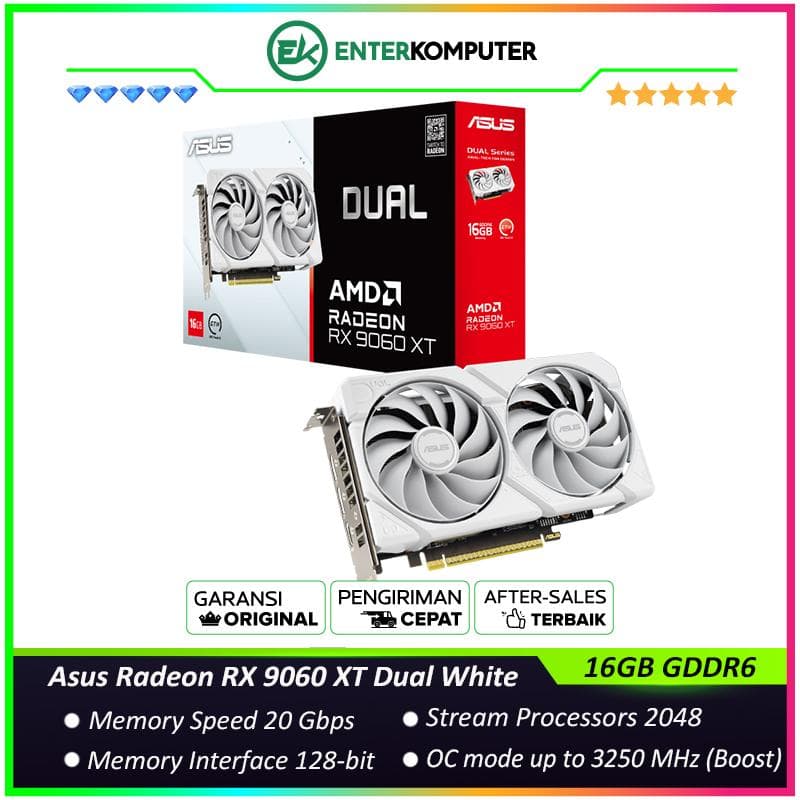 Asus Radeon RX 9060 XT 16GB GDDR6 Dual White - foto 1