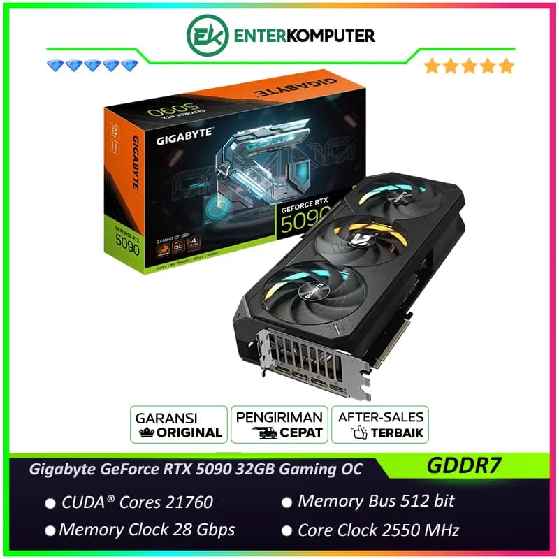 Gigabyte GeForce RTX 5090 32GB GDDR7 Gaming OC - GV-N5090GAMING OC-32GD - foto 1