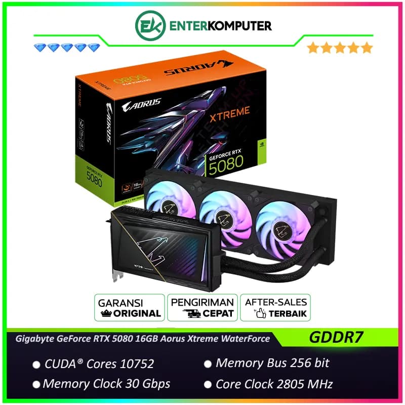 Gigabyte GeForce RTX 5080 16GB GDDR7 Aorus Xtreme WaterForce - GV-N5080AORUSX W-16GD - foto 1