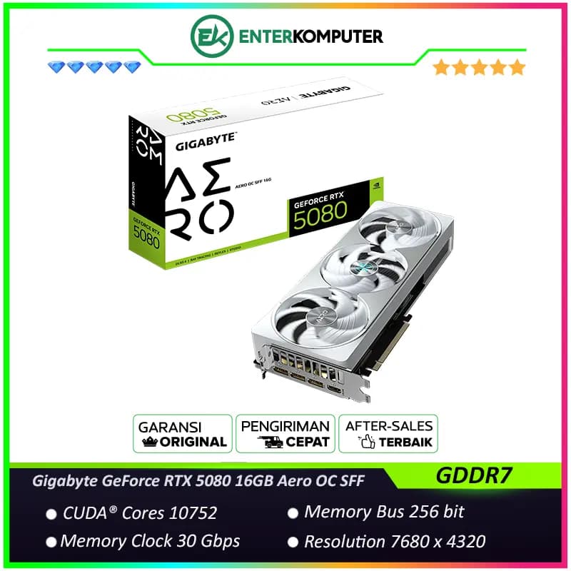 Gigabyte GeForce RTX 5080 16GB GDDR7 Aero OC SFF - GV-N5080AERO OC-16GD - foto 1