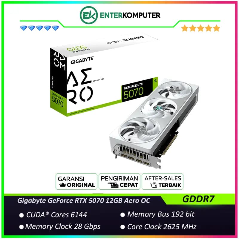 Gigabyte GeForce RTX 5070 12GB GDDR7 Aero OC - GV-N5070AERO OC-12GD - foto 1