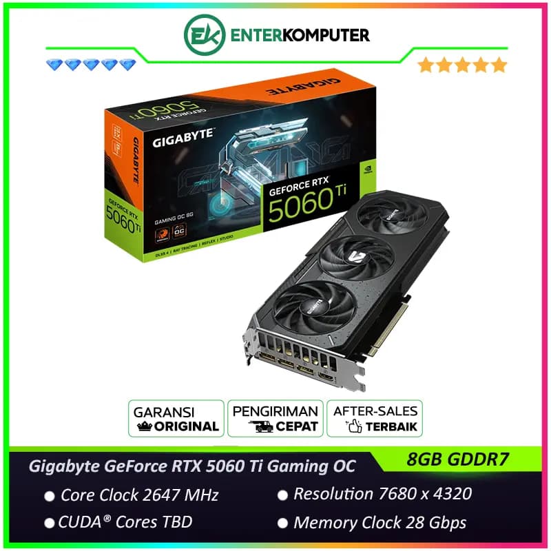 Gigabyte GeForce RTX 5060 Ti 8GB GDDR7 Gaming OC - GV-N506TGAMING OC-8GD - foto 1