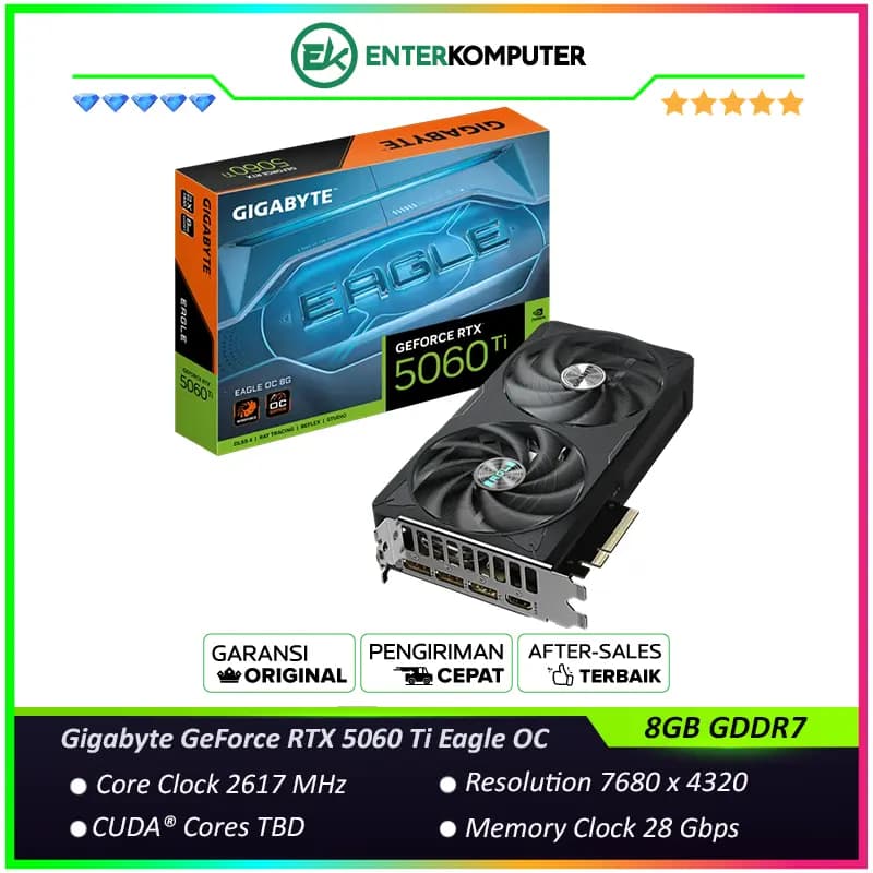 Gigabyte GeForce RTX 5060 Ti 8GB GDDR7 Eagle OC - GV-N506TEAGLE OC-8GD - foto 1