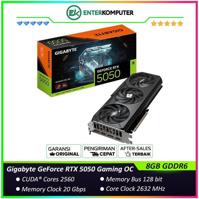 Gigabyte GeForce RTX 5050 8GB GDDR6 Gaming OC - GV-N5050GAMING OC-8GD - foto 1