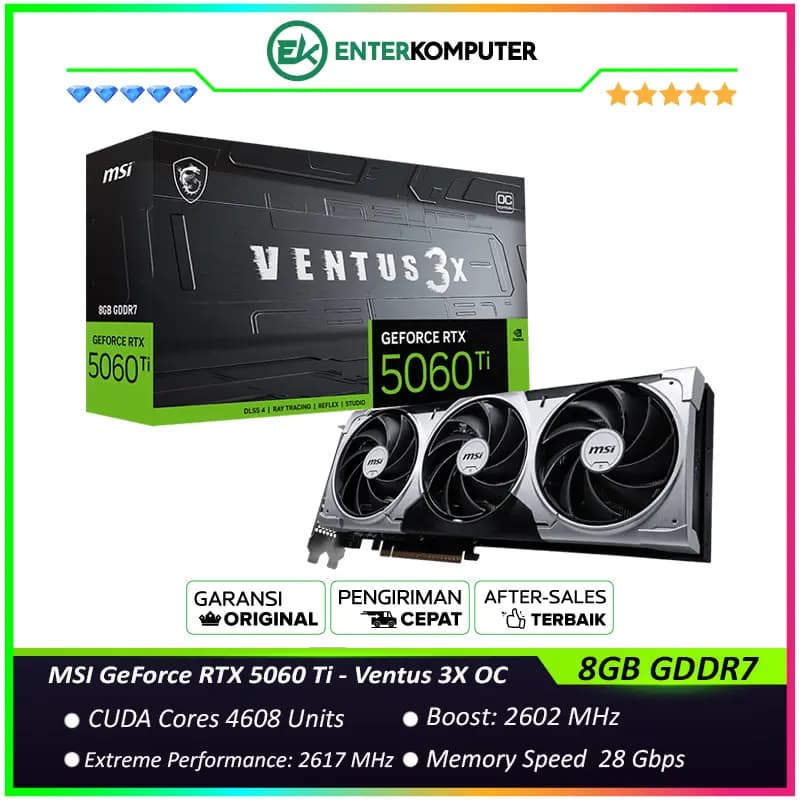 MSI GeForce RTX 5060 Ti 8GB GDDR7 - Ventus 3X OC - foto 1