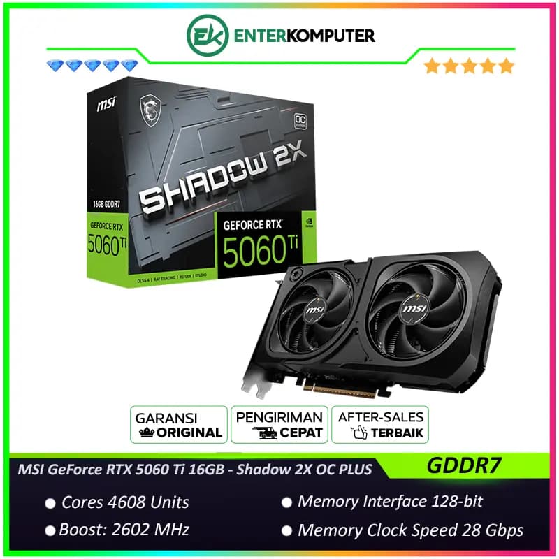 MSI GeForce RTX 5060 Ti 16GB GDDR7 - Shadow 2X OC PLUS - foto 1