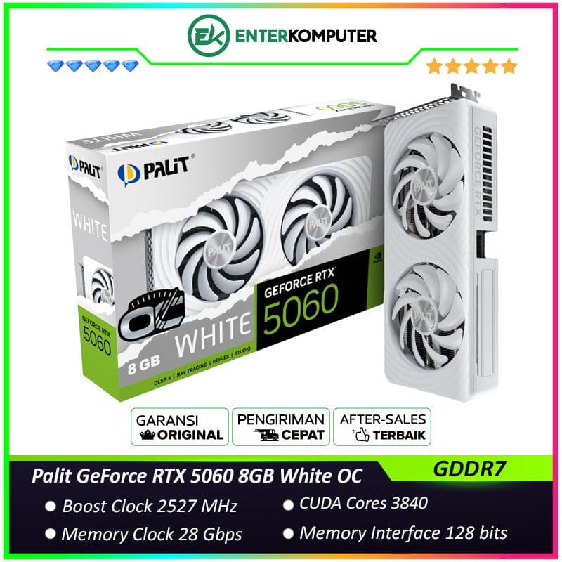 Palit GeForce RTX 5060 8GB GDDR7 White OC - foto 1