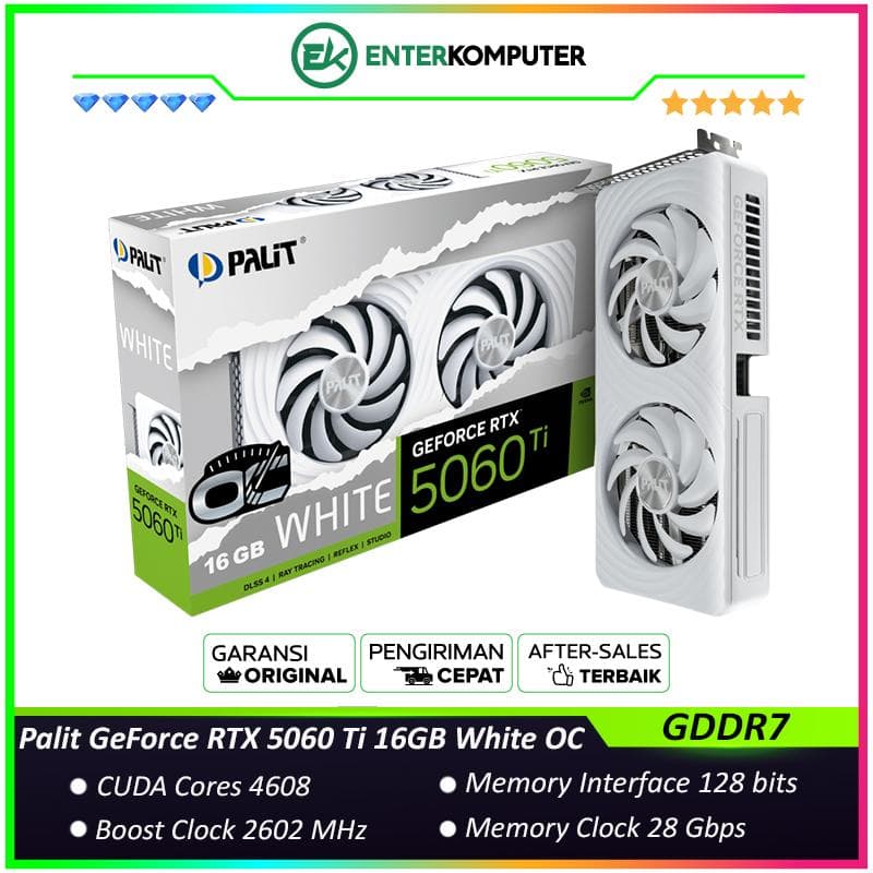 Palit GeForce RTX 5060 Ti 16GB GDDR7 White OC - foto 1