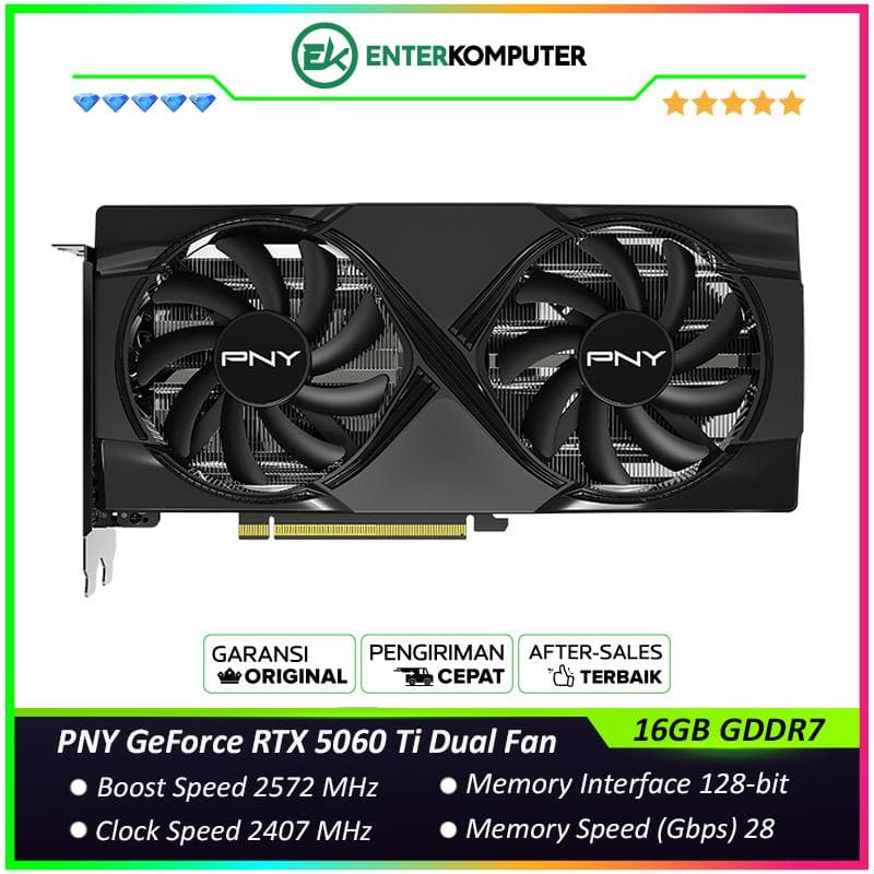 PNY GeForce RTX 5060 Ti 16GB GDDR7 Dual Fan - foto 1