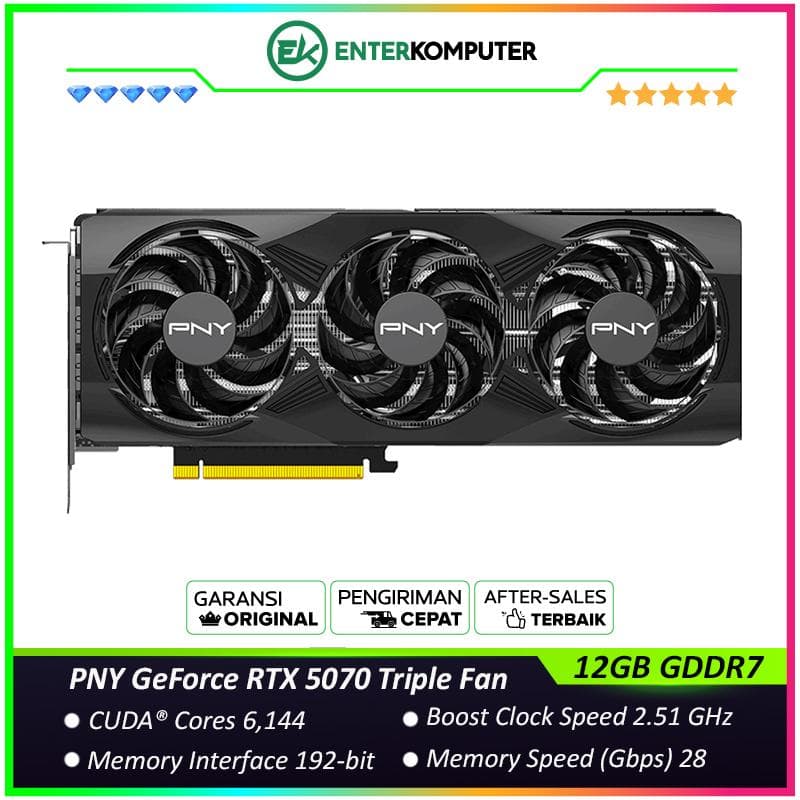 PNY GeForce RTX 5070 12GB GDDR7 Triple Fan - foto 1