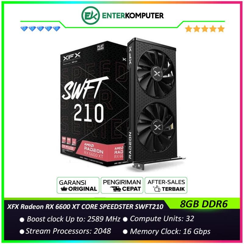 XFX Radeon RX 6600 XT CORE 8GB DDR6 SPEEDSTER SWFT210 - RX-66XT8DFDQ - foto 1