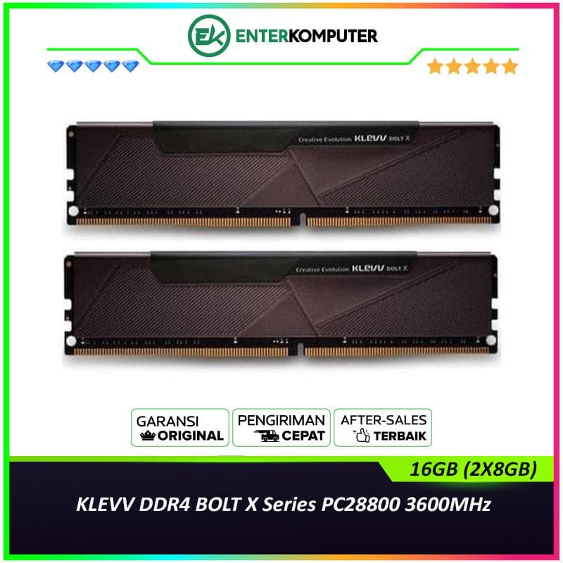 KLEVV DDR4 BOLT X Series PC28800 3600MHz 16GB (2X8GB) 18-22-22-42 - KD48GU880-36A180U - foto 1