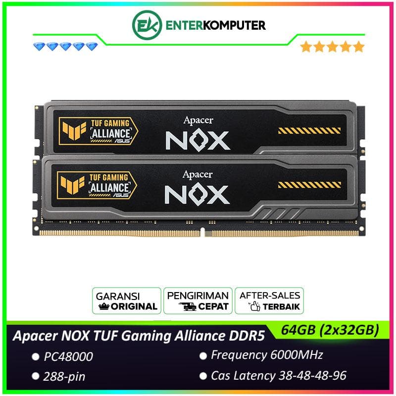 Apacer NOX TUF Gaming Alliance DDR5 PC48000 6000MHz 64GB (2x32GB) 38-48-48-96 - AH5U64G60C622UTAA-2 - foto 1