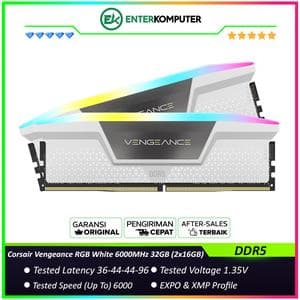 Corsair Vengeance RGB White DDR5 PC48000 6000MHz 32GB (2x16GB) 36-44-44-96 - CMH32GX5M2E6000Z36W - foto 1