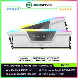 Corsair Vengeance RGB White DDR5 PC48000 6000MHz 32GB (2x16GB) 30-36-36-76 - CMH32GX5M2B6000Z30W - foto 1