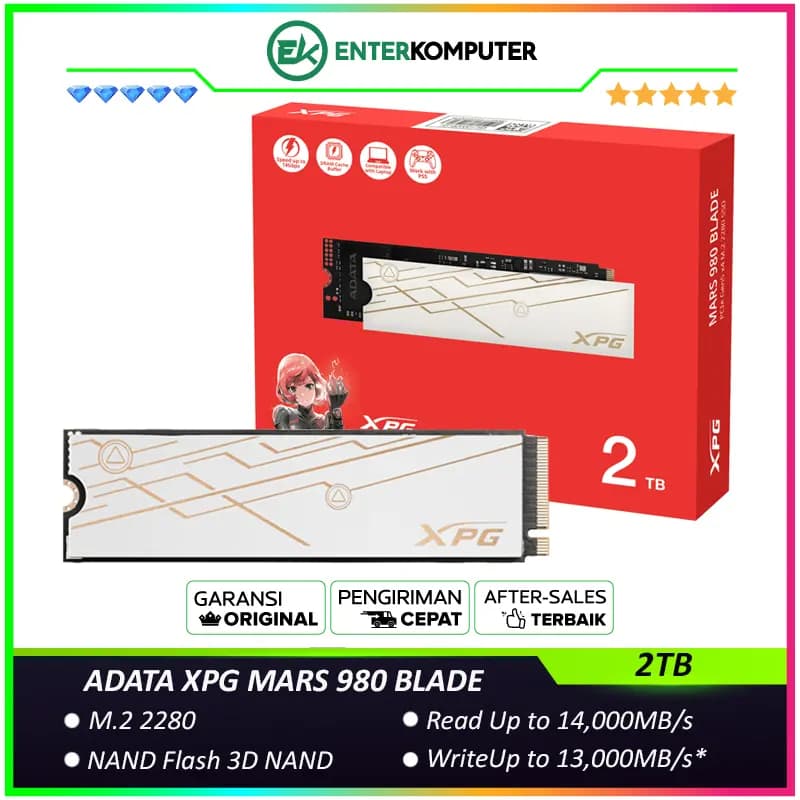 ADATA XPG MARS 980 BLADE 2TB PCIe Gen5 x4 - R 14000MB/S W 13000MB/S - SMAR-980B-2TCS - foto 1
