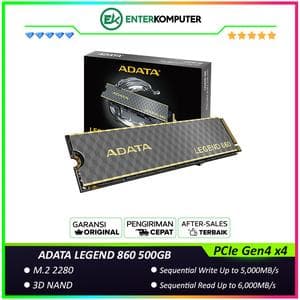 ADATA LEGEND 860 500GB NVME PCIe Gen4x4 - R 5000MB/S W 3000MB/S - SLEG-860-500GCS - foto 1