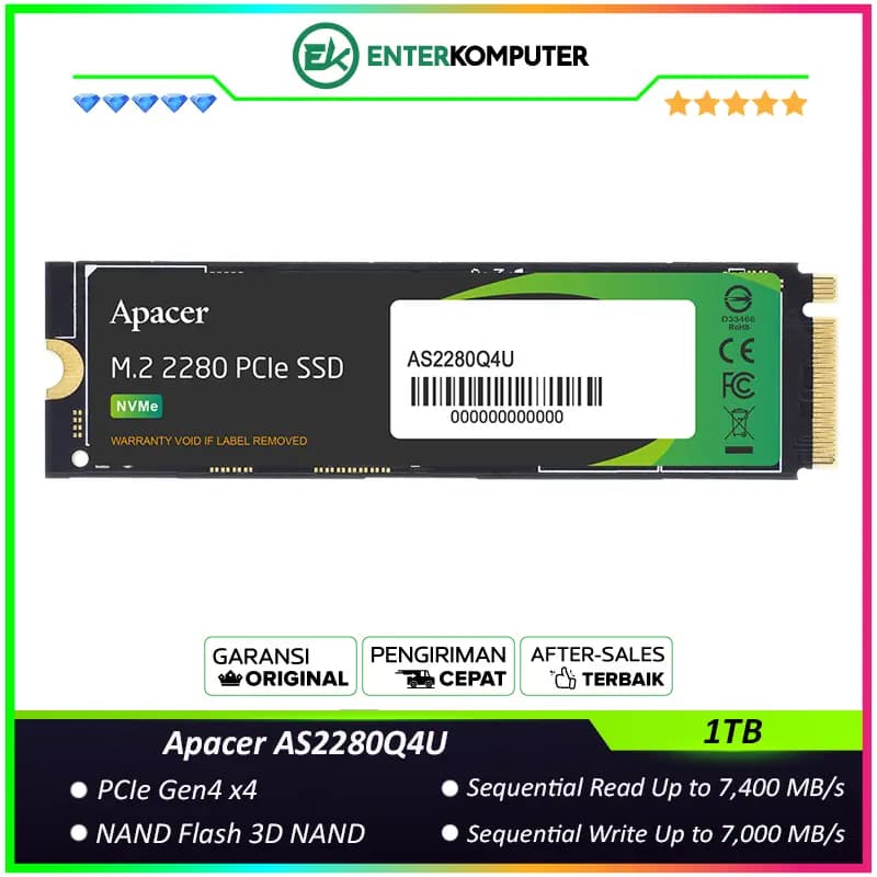 Apacer AS2280Q4U 1TB M.2 NVME PCIe 4.0 x4 - foto 1