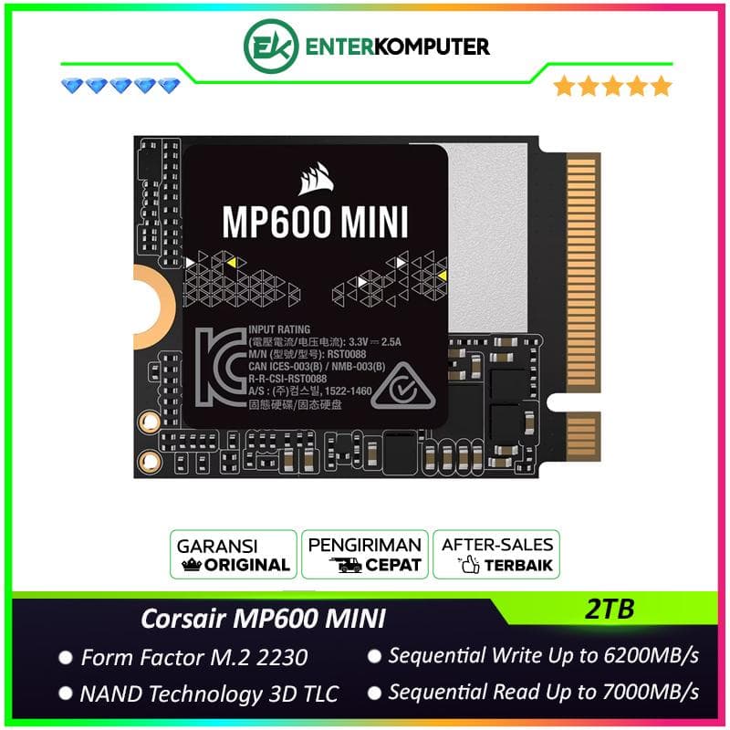 Corsair MP600 MINI 2TB M.2 NVMe PCIe Gen4 x4 - CSSD-F2000GBMP600MNR2 - foto 1