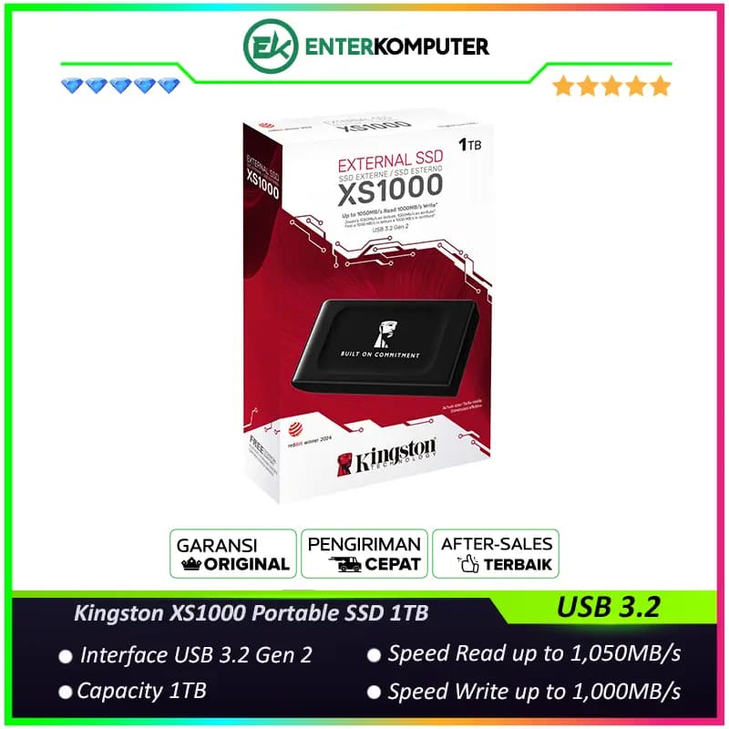 Kingston XS1000 Portable SSD 1TB USB 3.2 Gen 2 - SXS1000/1000GA - foto 1