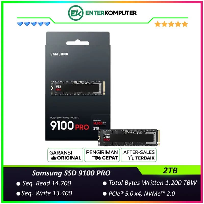 Samsung SSD 9100 PRO M.2 PCIe Gen5.0 2TB MZ-VAP2T0B - Grs 5th - foto 1
