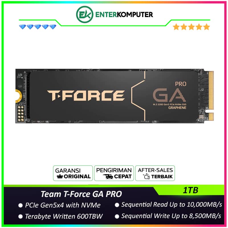 Team T-Force GA PRO 1TB M.2 PCIe Gen5.0 x4 - TM8FFJ001T0C129 - R 10000MB/s & W 8500MB/s - foto 1