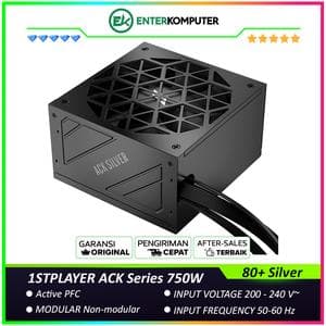 1STPLAYER ACK Series 750W HA-750BA7 Cybenetics and 80+ Silver Certified with Embossed Cable - ATX3.1 and PCIe 5.1 Ready - Active PFC - 140MM Hydraulic Bearing - Premium Quality Capacitors - 7 Years Warranty - foto 1