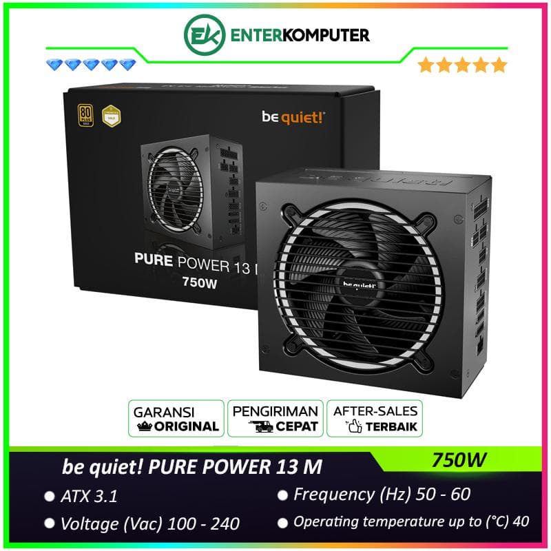 be quiet! PURE POWER 13 M 750W - Fully Modular - ATX 3.1 PCIe 5.1 - 80+ Gold Certified - 10 Years Warranty - Number 1 PSU in Germany - foto 1