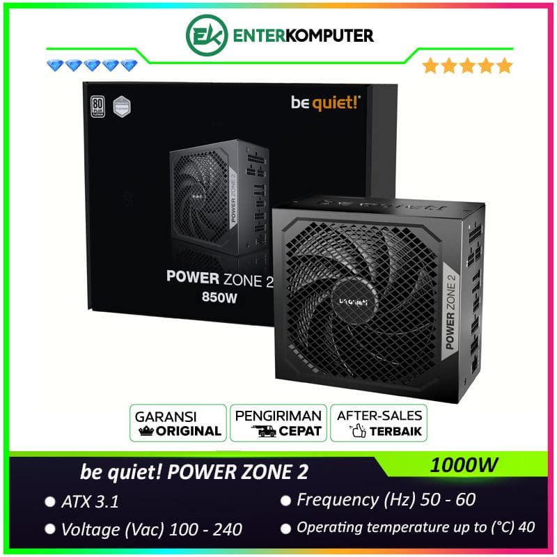 be quiet! POWER ZONE 2 1000W - Fully Modular - ATX 3.1 PCIe 5.1 - 80+ Platinum Certified - 10 Years Warranty - Number 1 PSU in Germany - foto 1