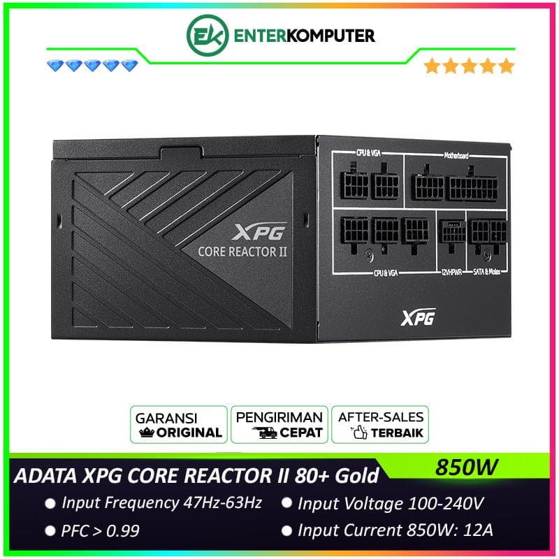 ADATA XPG CORE REACTOR II 850W 80+ Gold ATX 3.1 Fully Modular - 10 Years Warranty - foto 1