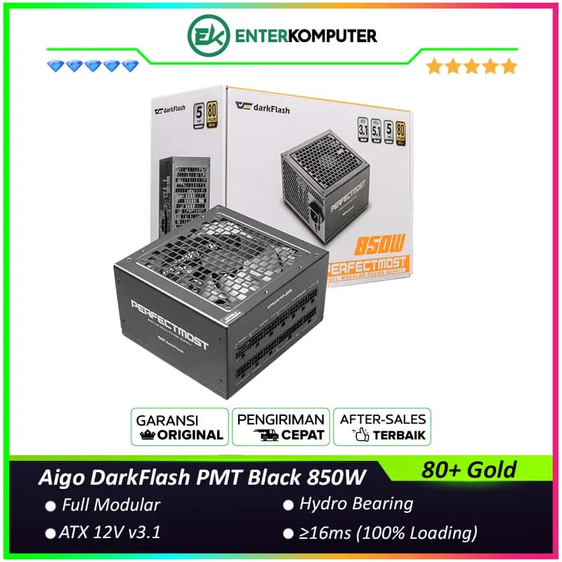 Aigo DarkFlash PMT Black 850W 80+ Gold Full Modular - foto 1